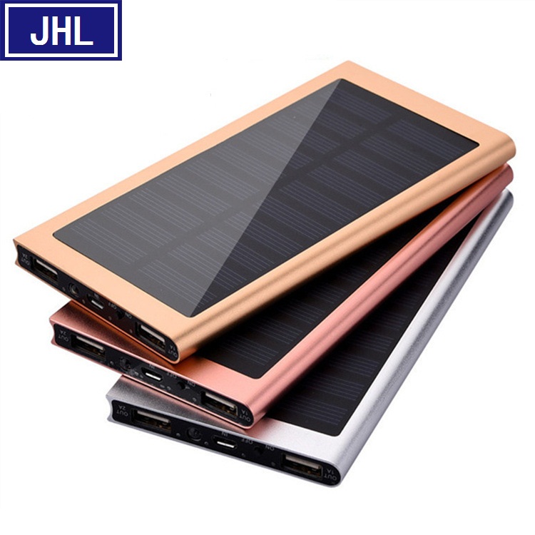 JHL-CD003超薄铝合金太阳能移动电源 20000毫安带显示屏 礼品