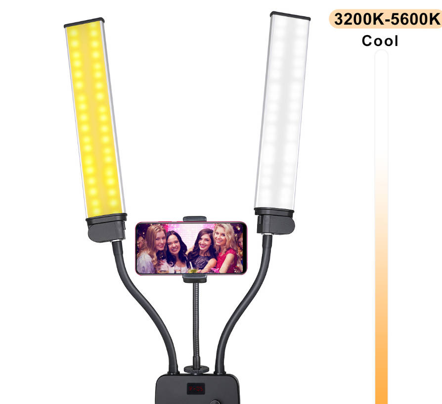 Dual-arm fill light, circular beauty dual-arm light, live streaming fill light, LED beauty mobile phone selfie light