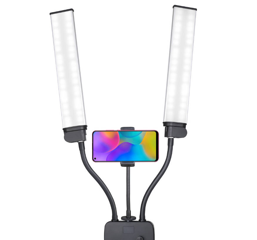 Dual-arm fill light, circular beauty dual-arm light, live streaming fill light, LED beauty mobile phone selfie light Specification image