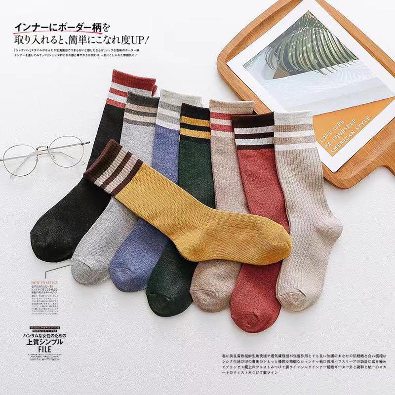 堆堆袜女中筒长袜棉袜可爱日系复古秋冬款网红款街头韩国详情图1