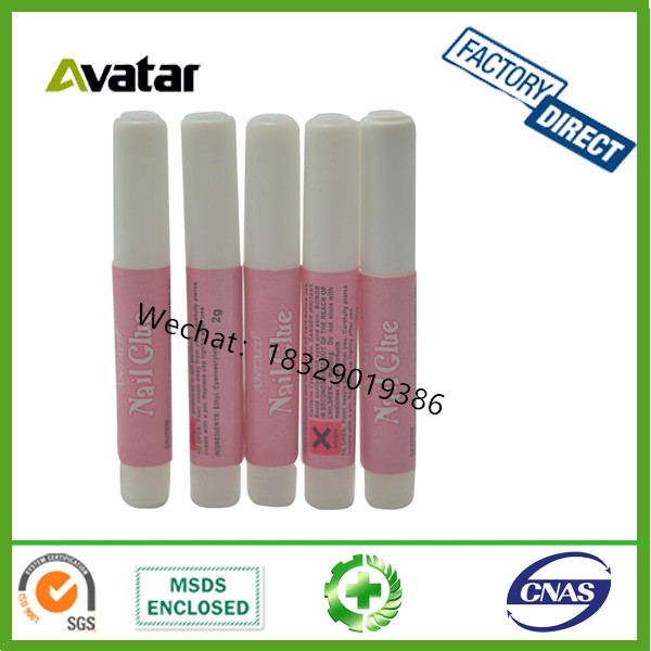 Direct sales of Pink lable 2g nail glue powder label nail glue with fake nail glue nail nail nail sheet nail glue