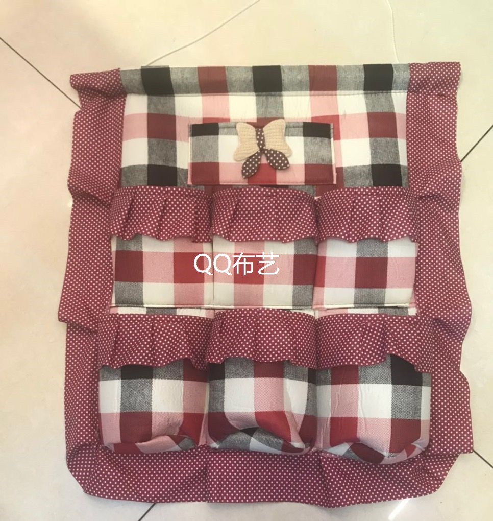 Plaid seven pocket storage hanging bag thumbnail