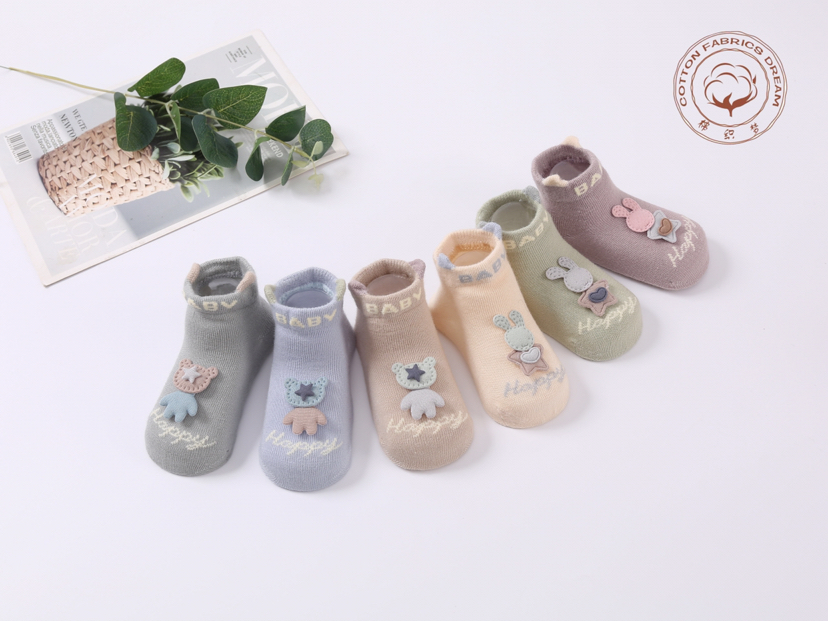 【 cotton weaving dream 】 infants learn not shoes and socks cartoon lovely three-dimensional early education shoes and socks lovely baby love thumbnail