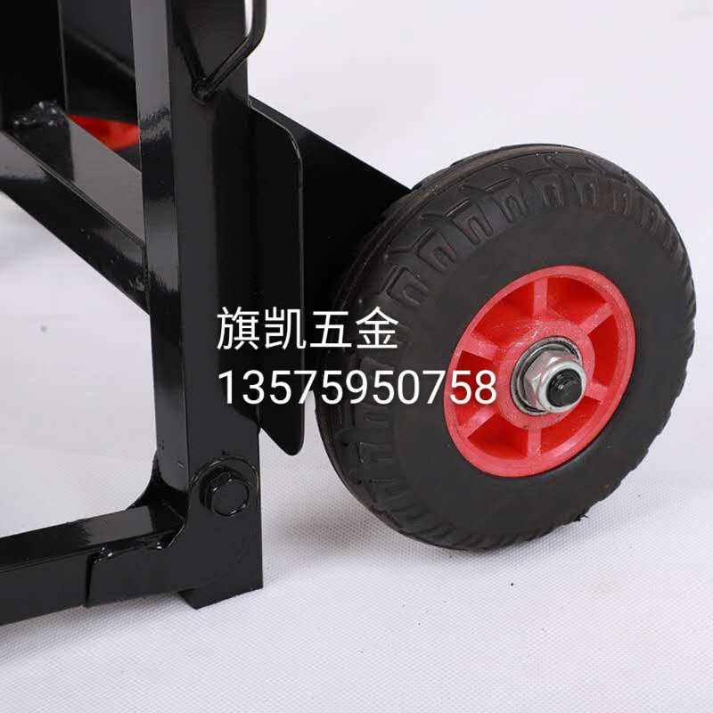 二轮拉杆车 手拉车橡胶方管车大拉杆车烤漆手推车静音轮载重王细节图