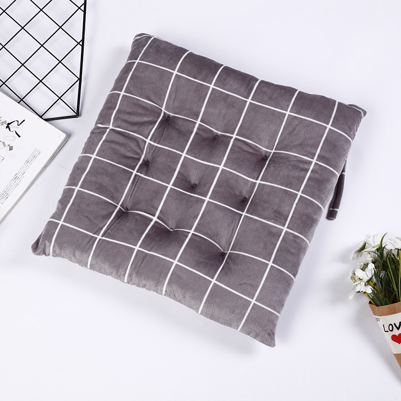 Winter Plaid Cushion Student Sofa Stool Dining Chair Cushion Computer Office Warm Seat Manufacturers Wholesale details Picture