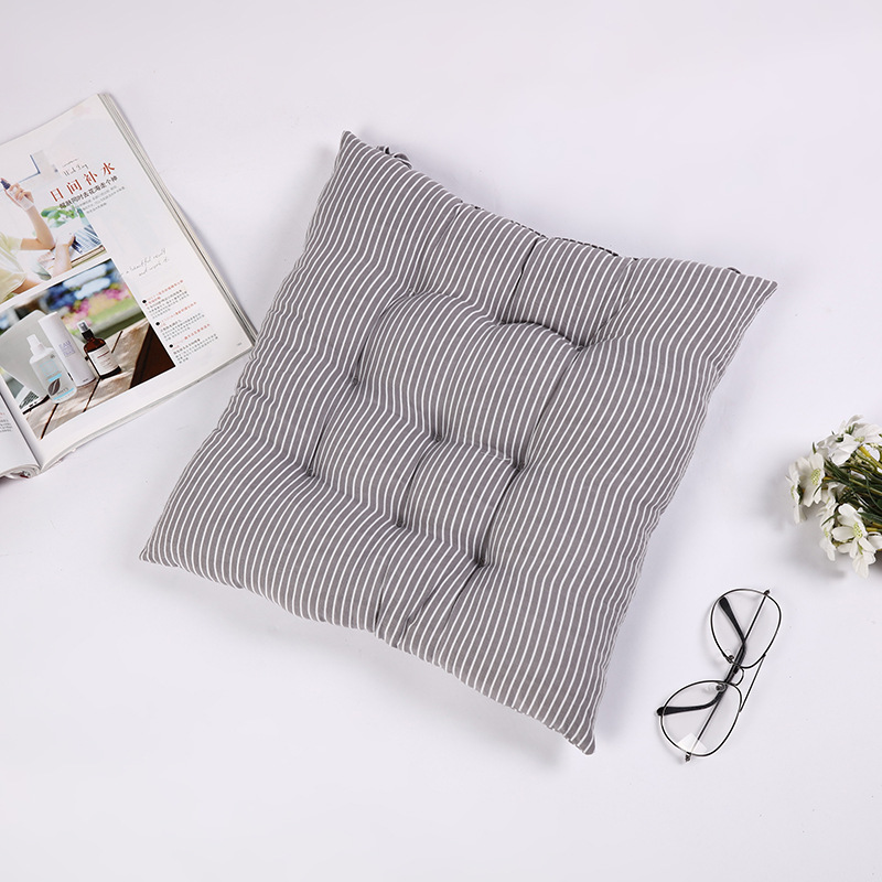 Autumn And Winter Striped Square Cushion Thickened Japanese Dining Chair Cushion Office Student Waist Cushion Chair Cushion Manufacturers Direct Sales Application Scenario
