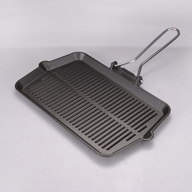 Factory direct sales of square barbecue grills, barbecue iron grills with handles, portable and multi-purpose Korean-style grills, wholesale and customization details Picture