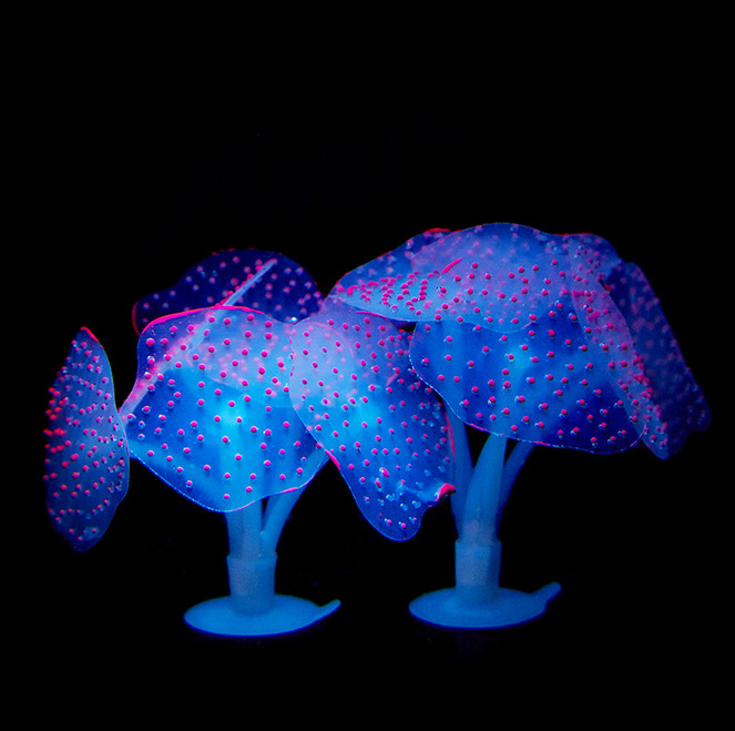 Yiwu quality fish tank landscaping, water plant fluorescent suction cups, simulated coral, silicone, simulated jellyfish, ornamental fish, aquarium decoration products Application Scenario