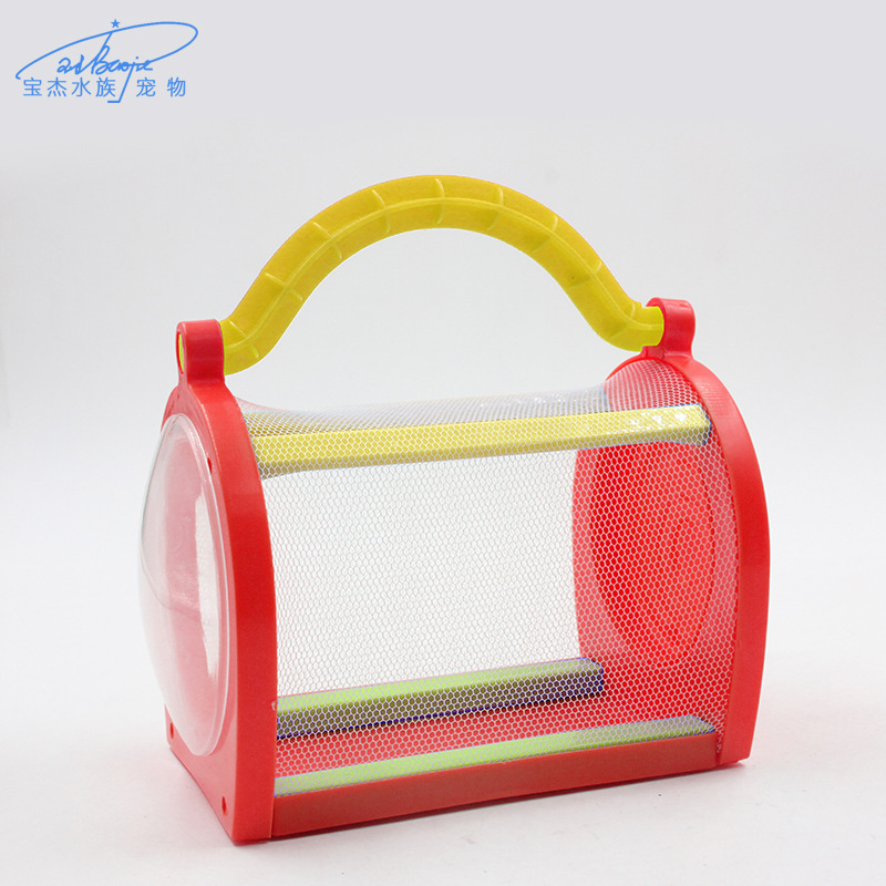 Yiwu quality products: Children's insect cages, butterfly cages, portable student experiment bird cages, observation plastic breathable insect boxes, magnifying glasses Specification image