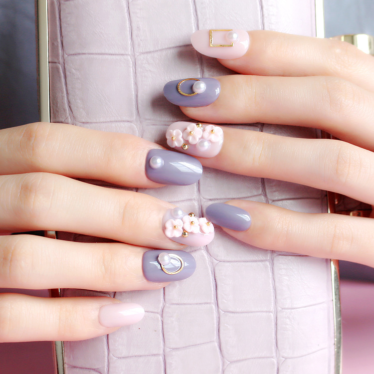 24 nail-wearing finished nail nails with glue nails-select style 2