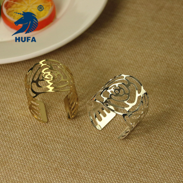 Stainless steel napkin rings, model rooms, hotel restaurants, gold and silver napkin rings, hotel supplies, napkin rings are available in stock