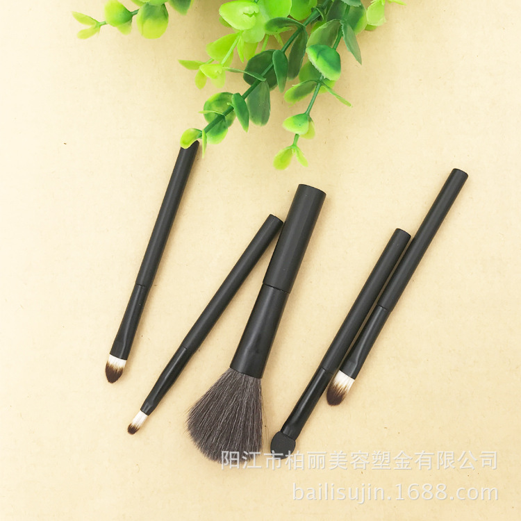 2019 new 5-tube makeup brush, cylinder brush set, blush brush, complete set of beauty tools, nylon bristle brush Specification image