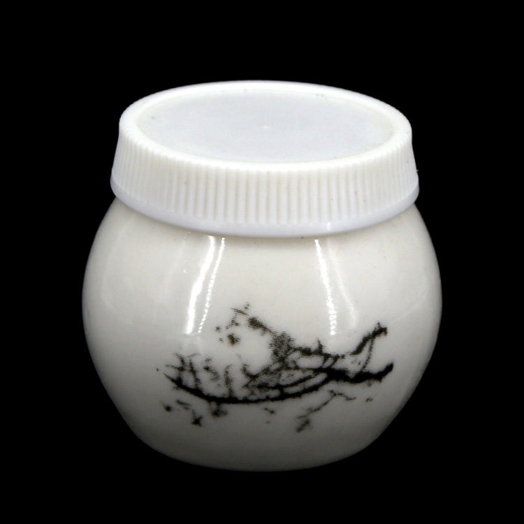 卡芙澜黛 美甲小瓷瓶美甲带花纹水晶夜杯陶瓷水晶杯现货供应白底实物图