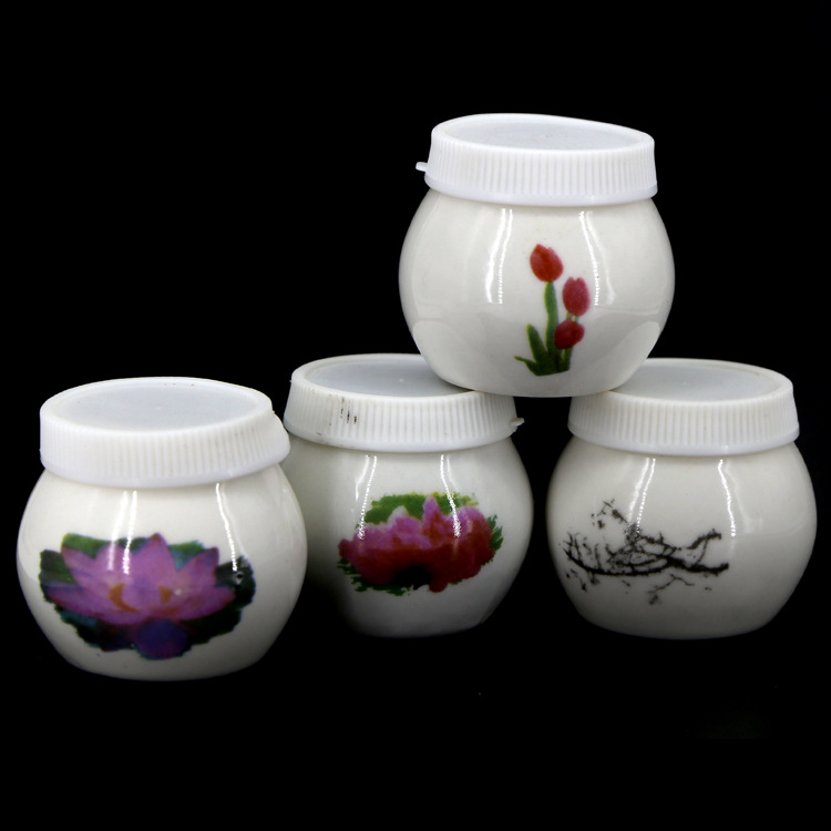 卡芙澜黛 美甲小瓷瓶美甲带花纹水晶夜杯陶瓷水晶杯现货供应产品图