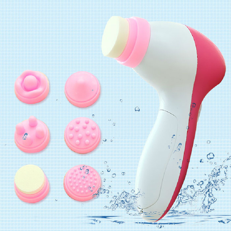 Wholesale 6 in 1 face massager Facial beauty cleanser 6 massage head can adjust the massage intensity