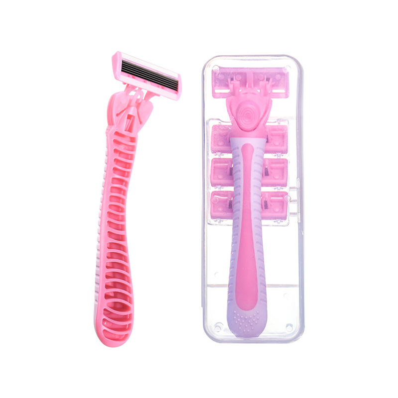 女士用六刃手动剃须刀刮毛刀腋毛腋下脱腿毛修剪脱毛仪器美妆工具细节图
