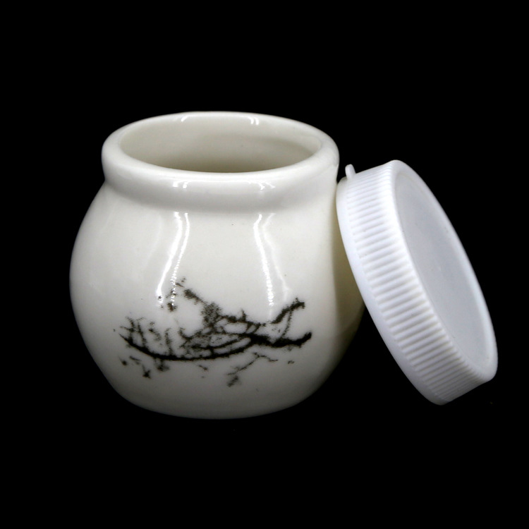 卡芙澜黛 美甲小瓷瓶美甲带花纹水晶夜杯陶瓷水晶杯现货供应细节图