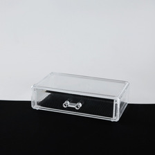 韩式可叠加塑料收纳箱单层透明抽屉式收纳柜桌面衣物化妆.品收纳盒