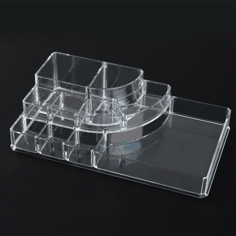 Manufacturers direct transparent multi - grid storage boxes dressing table cosmetic storage boxes office desktop plastic finishing boxes