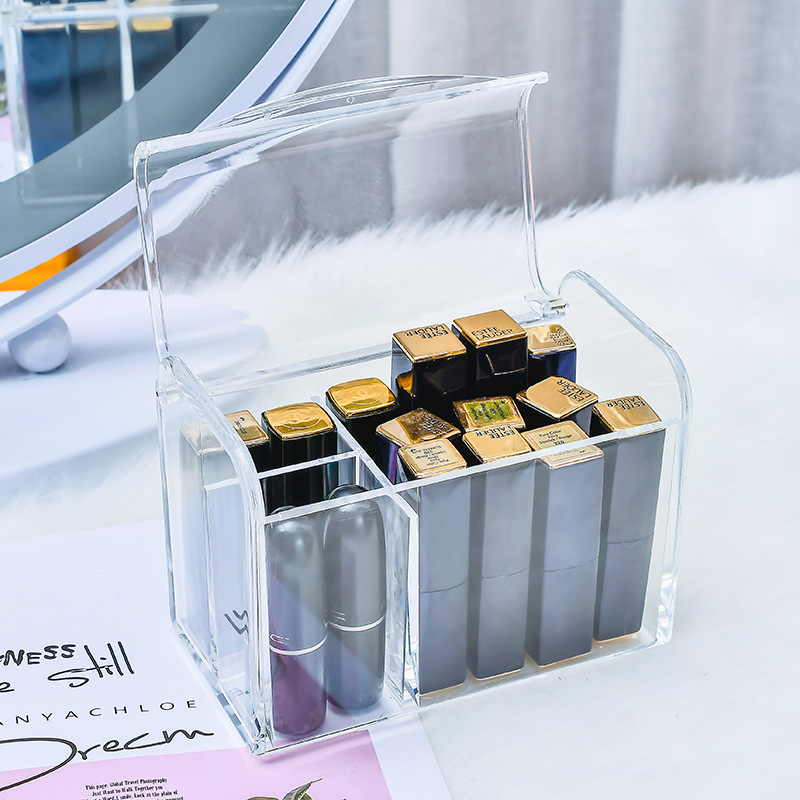 Makeup desk lipstick storage box PS with cover cosmetics desktop multi-box douyin the same model instagram web celebrity.