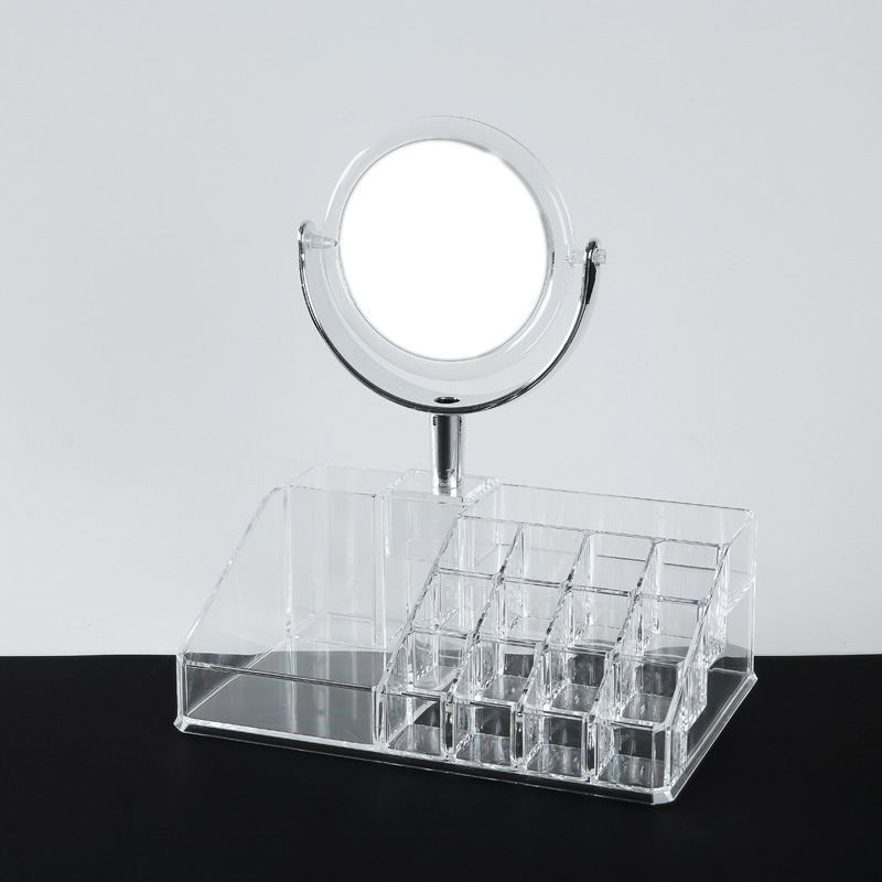 Creative Women's cosmetics desk finishing box Lipstick perfume lipstick pencil box storage box with mirror thumbnail