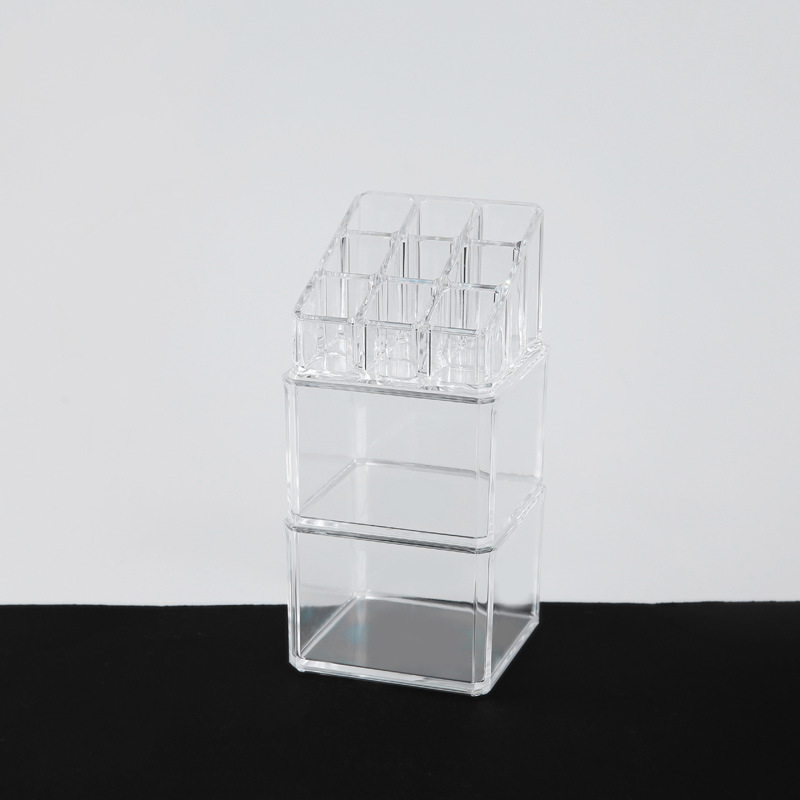 Multi-functional cosmetics box plastic transparent jewelry lipstick finishing box creative cosmetics jewelry collection box wholesale thumbnail