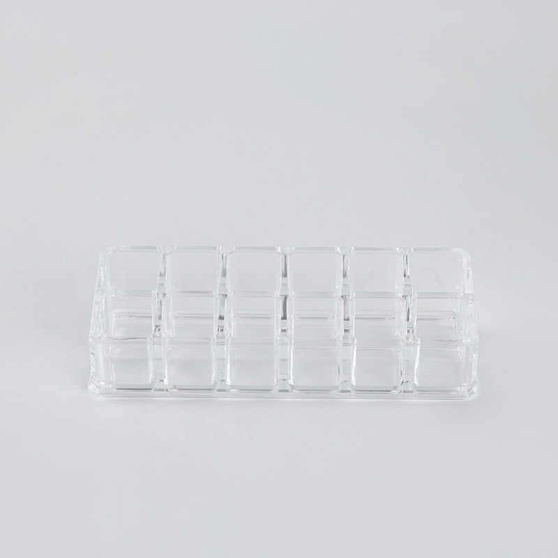 Cosmetic shelf, transparent plastic multi-functional dressing table, desktop skin care product organization box, simple lipstick box. Specification image