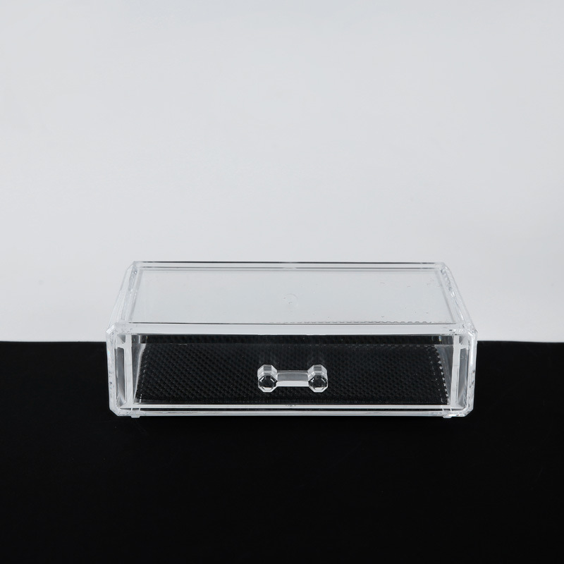 Korean-style stackable plastic storage box, single-layer transparent drawer-type storage cabinet, desktop for clothes and makeup. A storage box details Picture