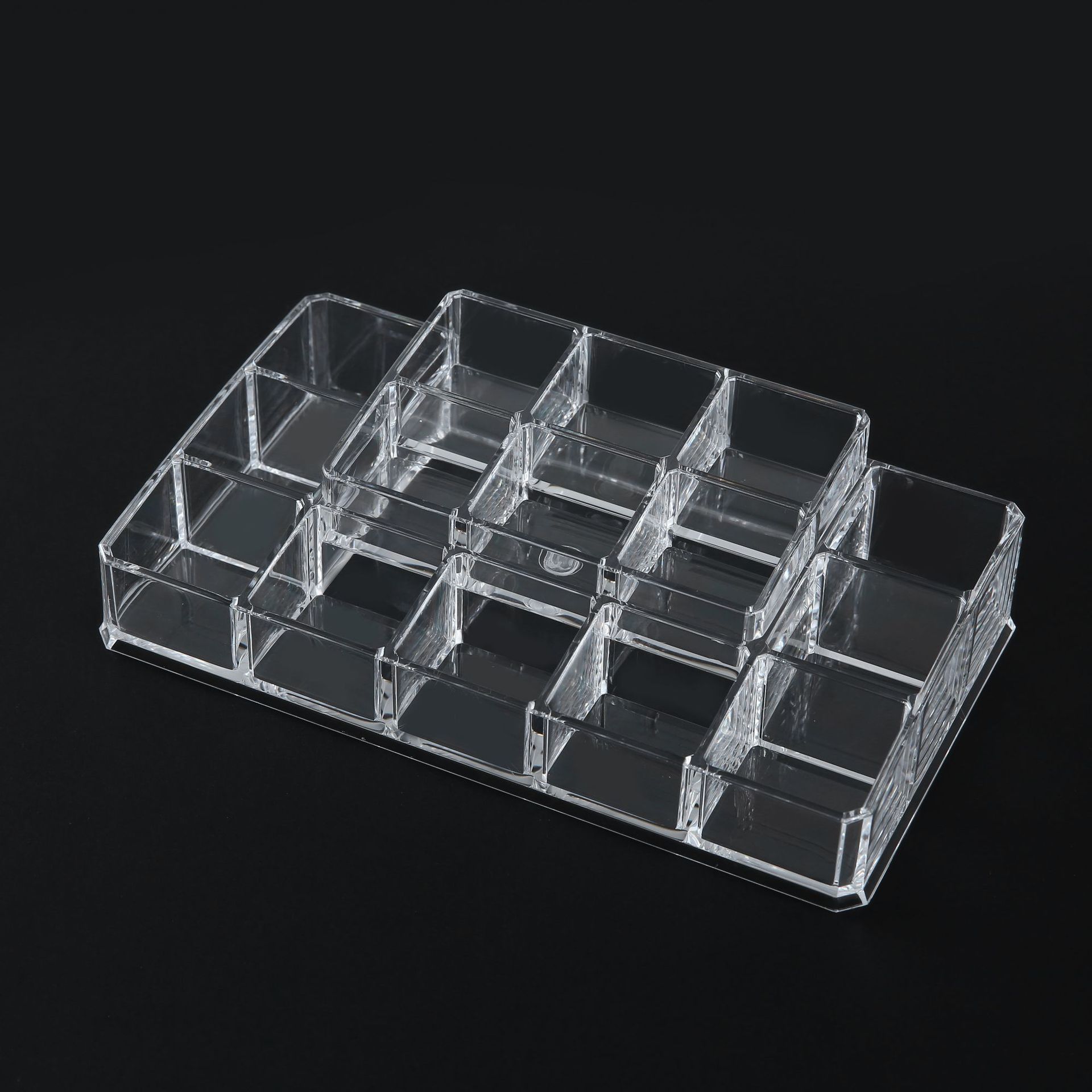 Qiaofeng Transparent multi-compartment Cosmetics Storage box, Lipstick display stand, Lipstick rack, Acrylic makeup box, beauty organization.