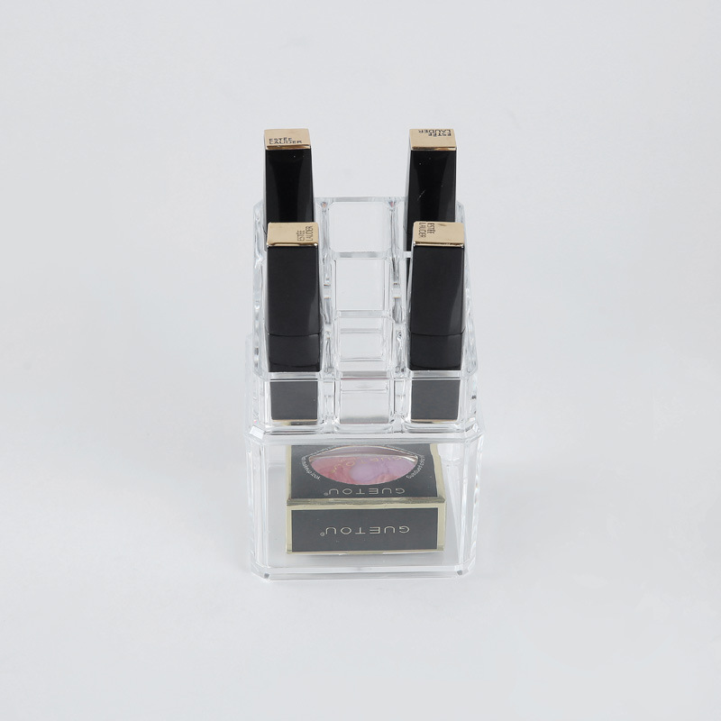 Transparent dust-proof cosmetic storage box, lipstick and skin care products, dressing table, desktop, popular accessories, shelf, brush holder. Specification image