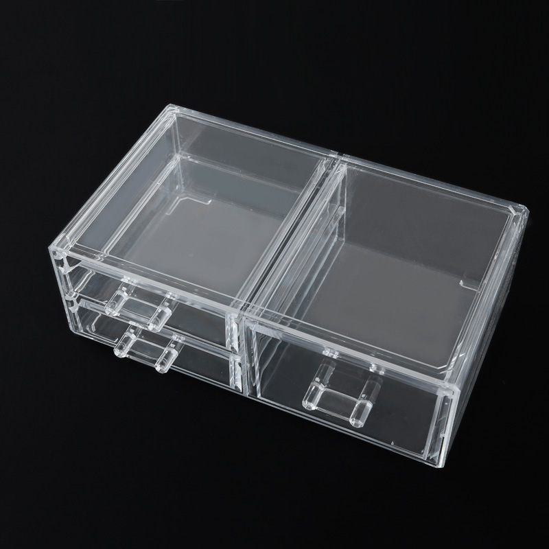 Drawer type jewelry storage box three compartments cosmetics and skincare ornaments desktop finishing storage box thumbnail