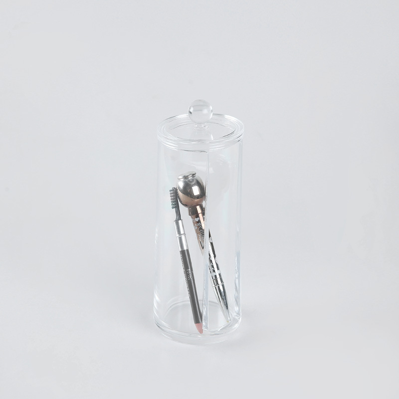 Transparent cotton swab lipstick storage box with lid, multi-functional acrylic desktop cosmetics storage box, plastic. Item Picture