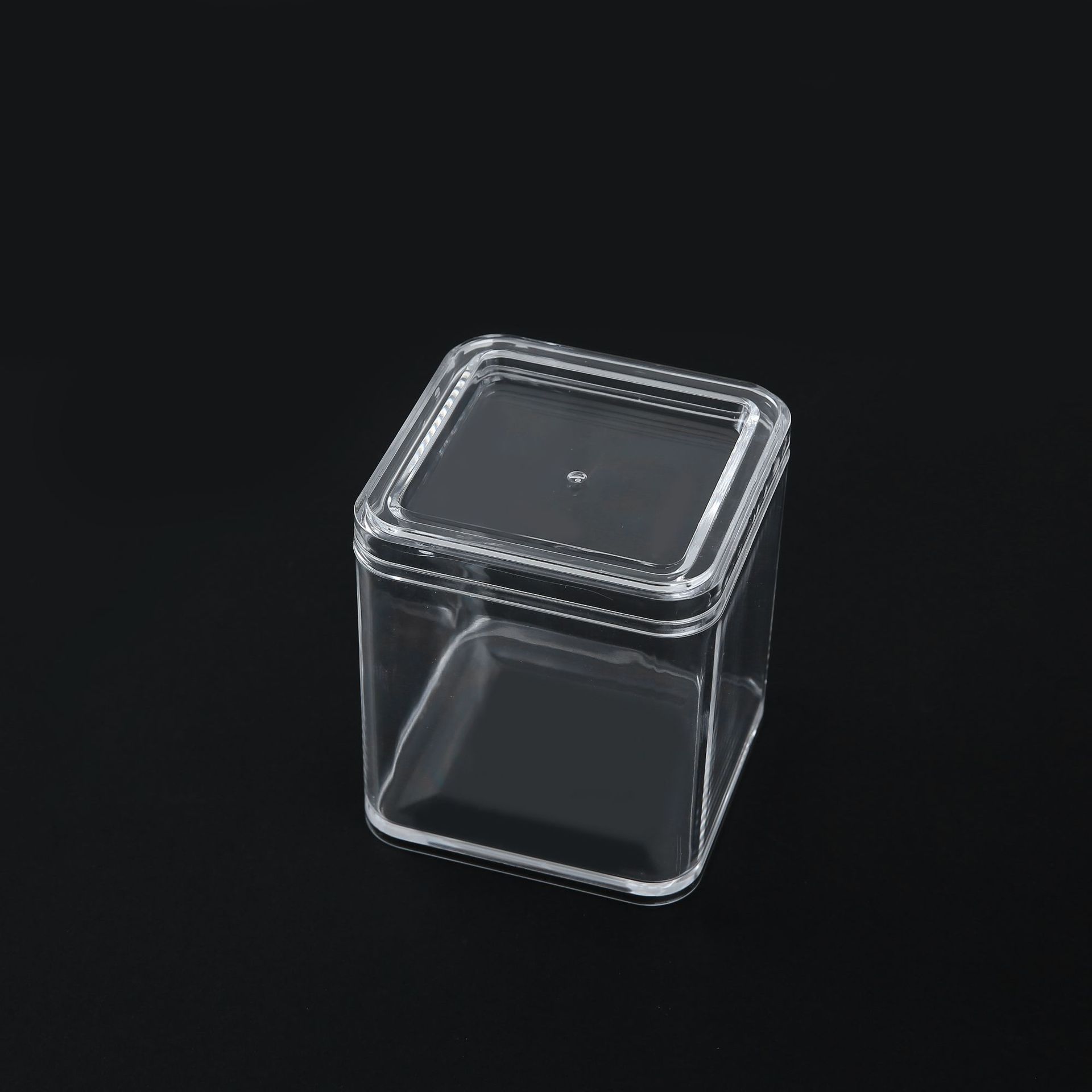 Qiaofeng Korean cotton swab storage box household desktop transparent simple extra size with lid cosmetic cotton storage box. thumbnail