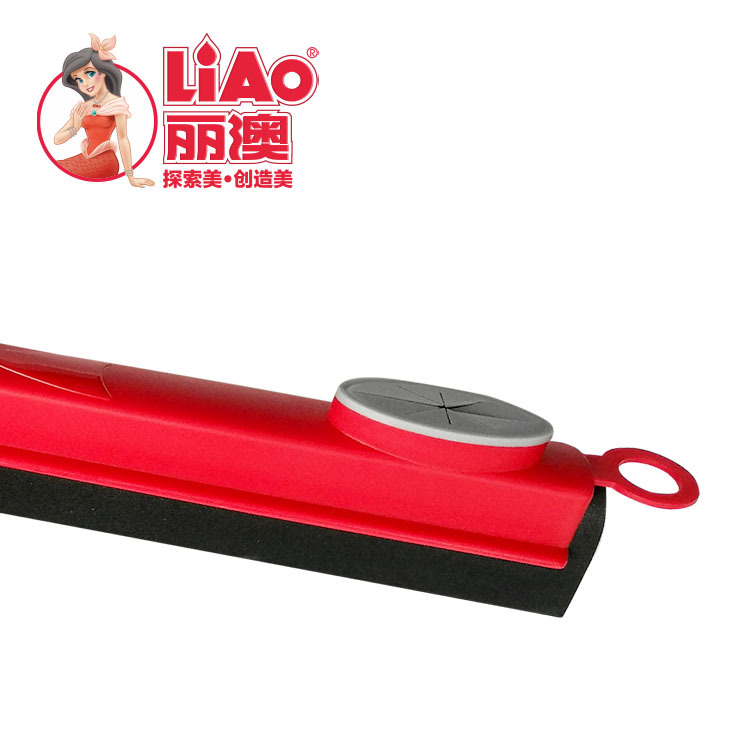丽澳/LIAO 双层EVA45cm地刮 PP推水器 地面清洁地刮头带杆子批发白底实物图