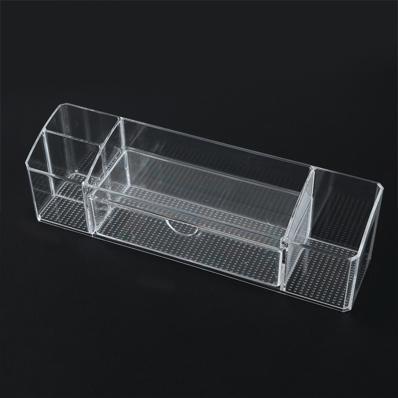 Multi-lattice transparent cosmetics box For girls Skin care products lipstick color makeup finishing box Dresser desktop shelf
