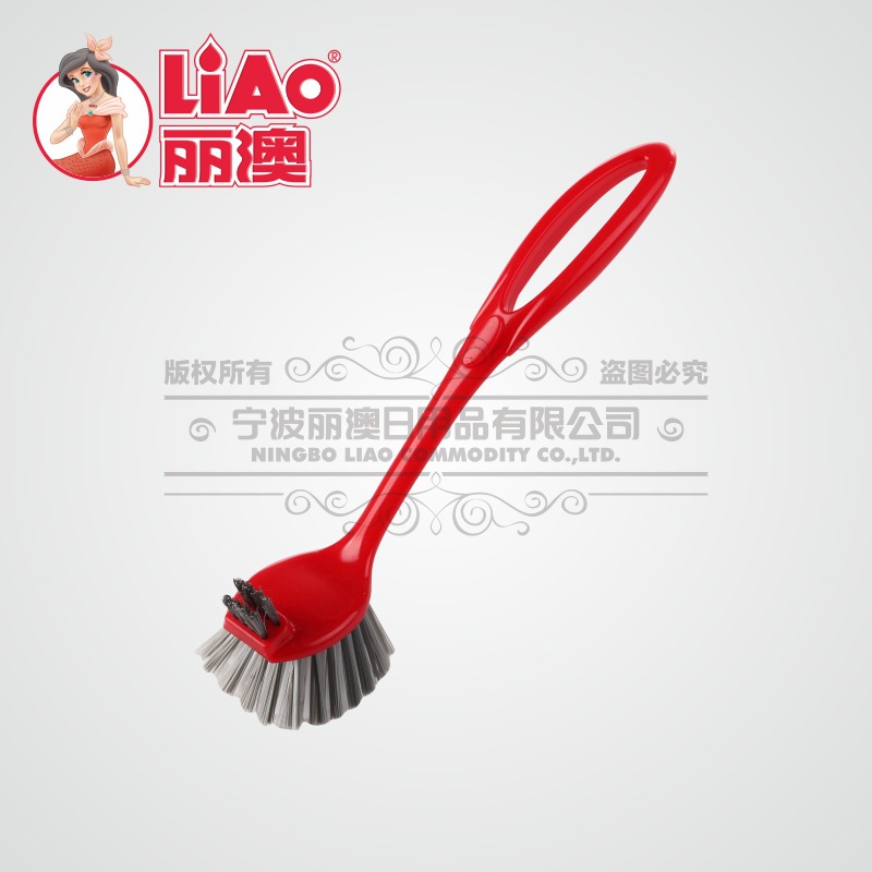 丽澳/LIAO多功能卡通长柄刷两面刷毛 厨房锅刷洗碗刷 卫浴清洁刷