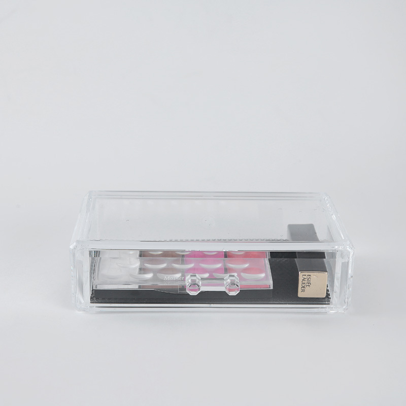 Korean-style stackable plastic storage box, single-layer transparent drawer-type storage cabinet, desktop for clothes and makeup. A storage box Specification image