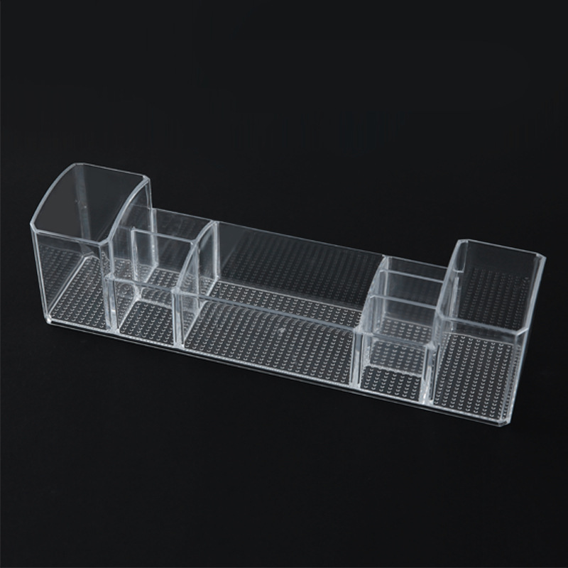 Qiaofeng multi-compartment cosmetics storage box, Office desktop sundries remote control organization storage box, plastic storage box. details Picture