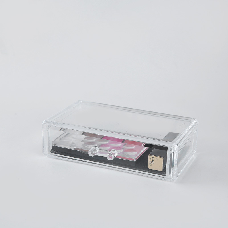 Korean-style stackable plastic storage box, single-layer transparent drawer-type storage cabinet, desktop for clothes and makeup. A storage box Application Scenario