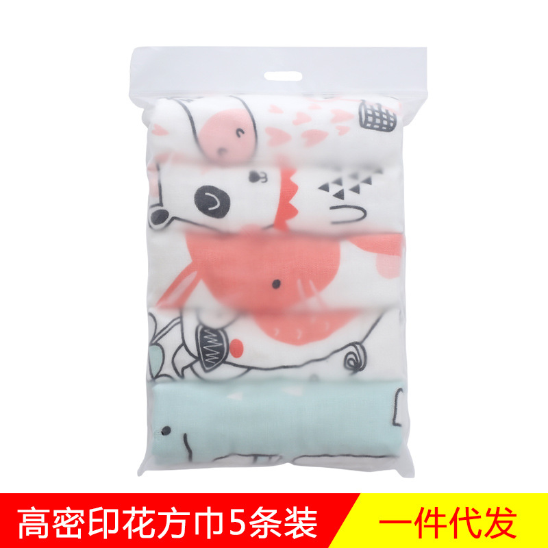 Baby Square Towel 6-Layer Gauze One-Edition Printed Cotton Saliva Towel Class A Maternal And Child Care Products Series details Picture