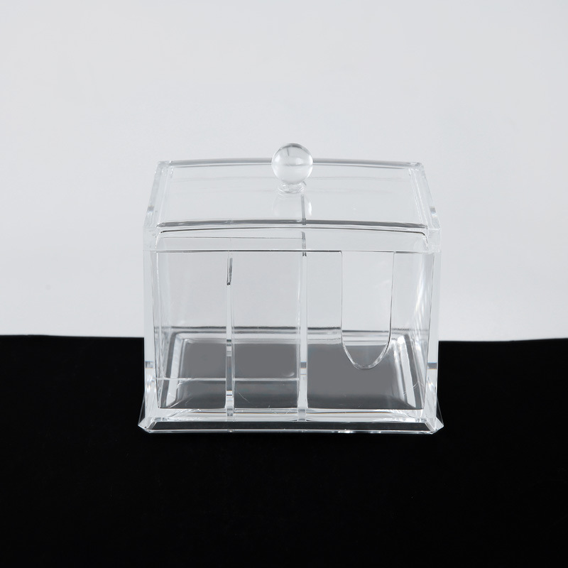 Transparent cotton pad lipstick storage box with lid multi-functional acrylic desktop cosmetic storage box plastic