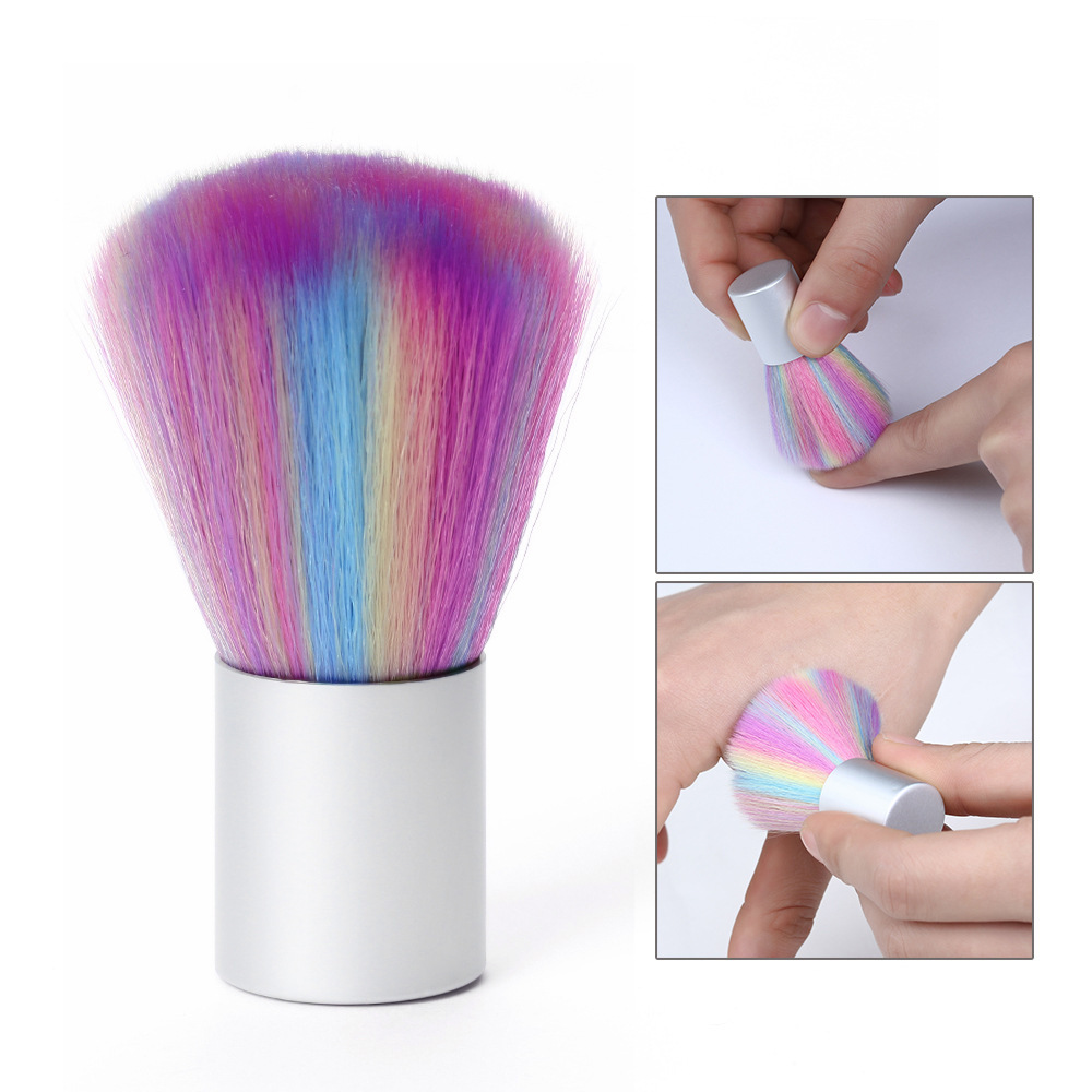 Nail Rainbow bristles Dust brush Color bristles Nail brush Nail tools Short handle cleaning brush