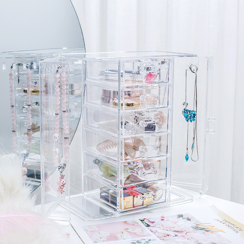 Cash wholesale multi-drawer cosmetics and skincare storage boxes jewelry lipstick perfume finishing storage boxes.