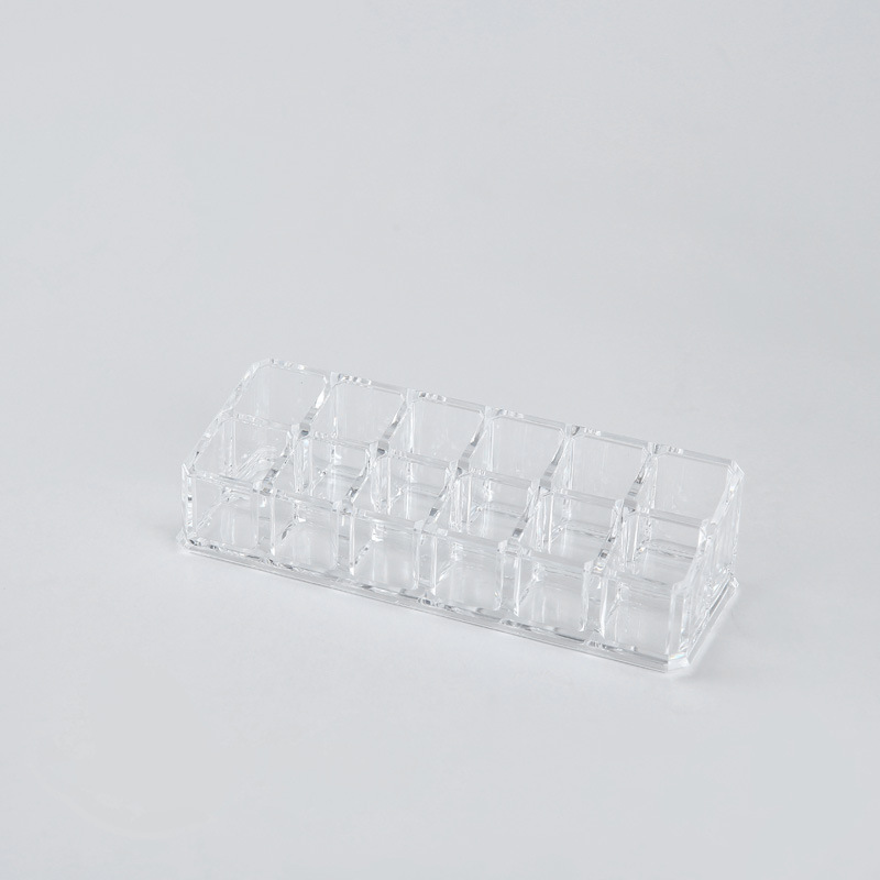 Cosmetic shelf, transparent plastic multi-functional dressing table, desktop skin care product organization box, simple lipstick box. Application Scenario