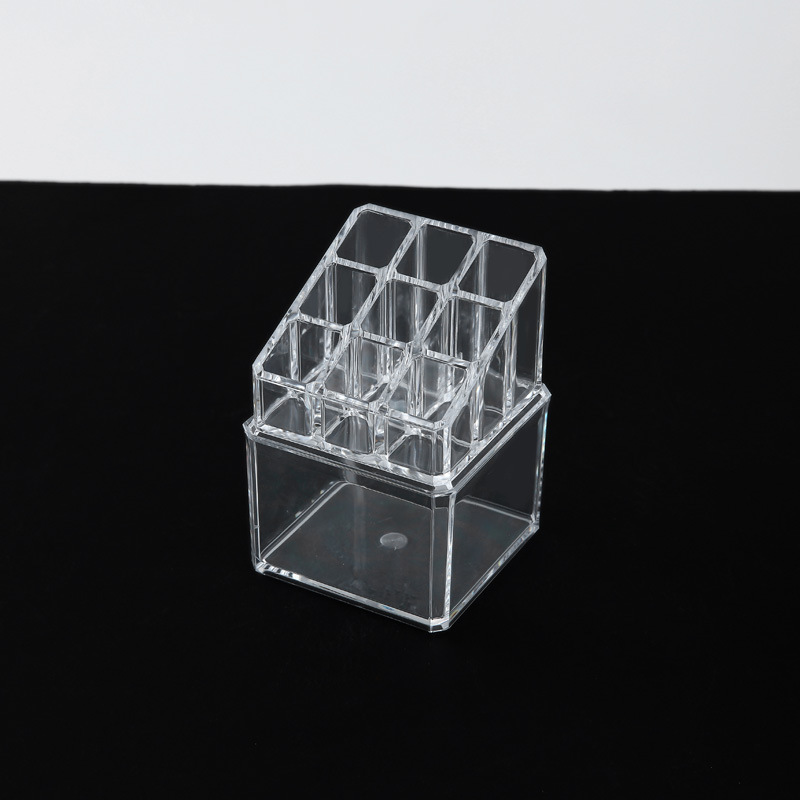Transparent dust-proof cosmetic storage box, lipstick and skin care products, dressing table, desktop, popular accessories, shelf, brush holder.