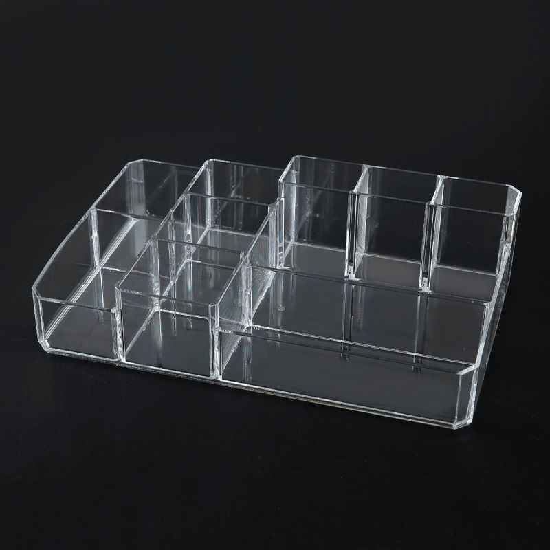 Clear plastic desktop cosmetics storage box finishing skin care products lipstick storage box makeup box with compartments
