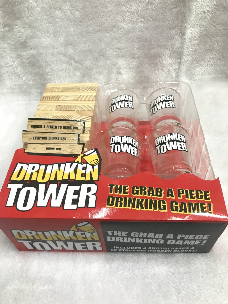 DRUNKEN TOWER 喝酒游戏积木酒具 益智叠叠乐 酒吧聚会派对娱乐白底实物图