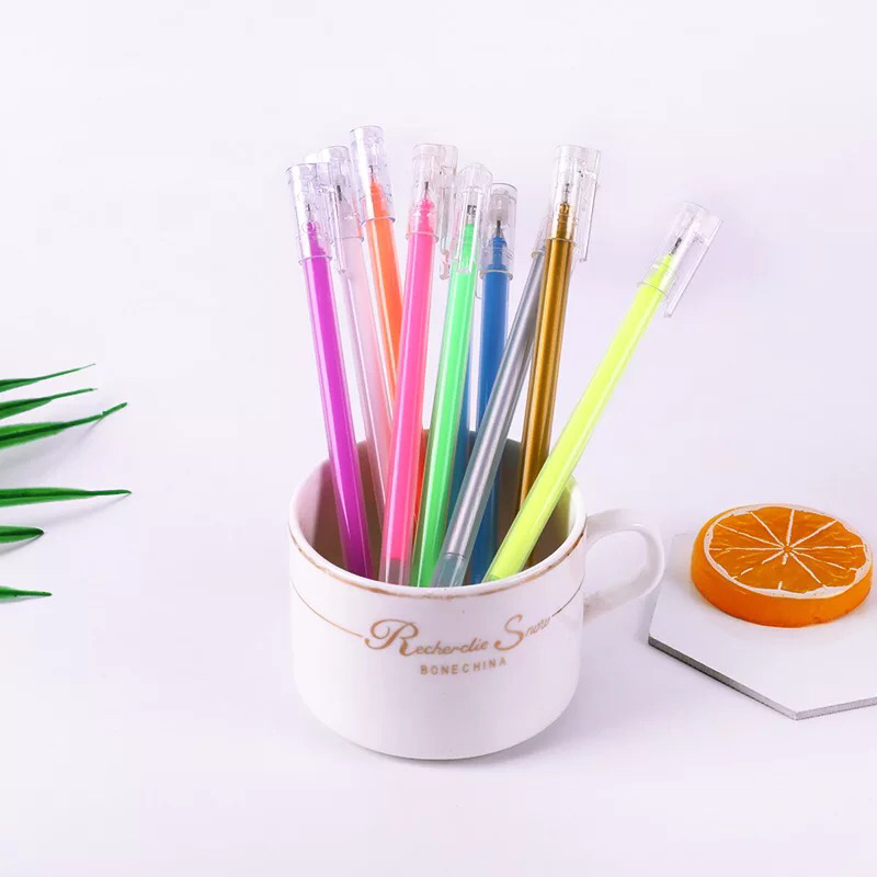 高光笔学生马克笔勾线笔描边笔高光中性笔全针管0.5mm彩色黑