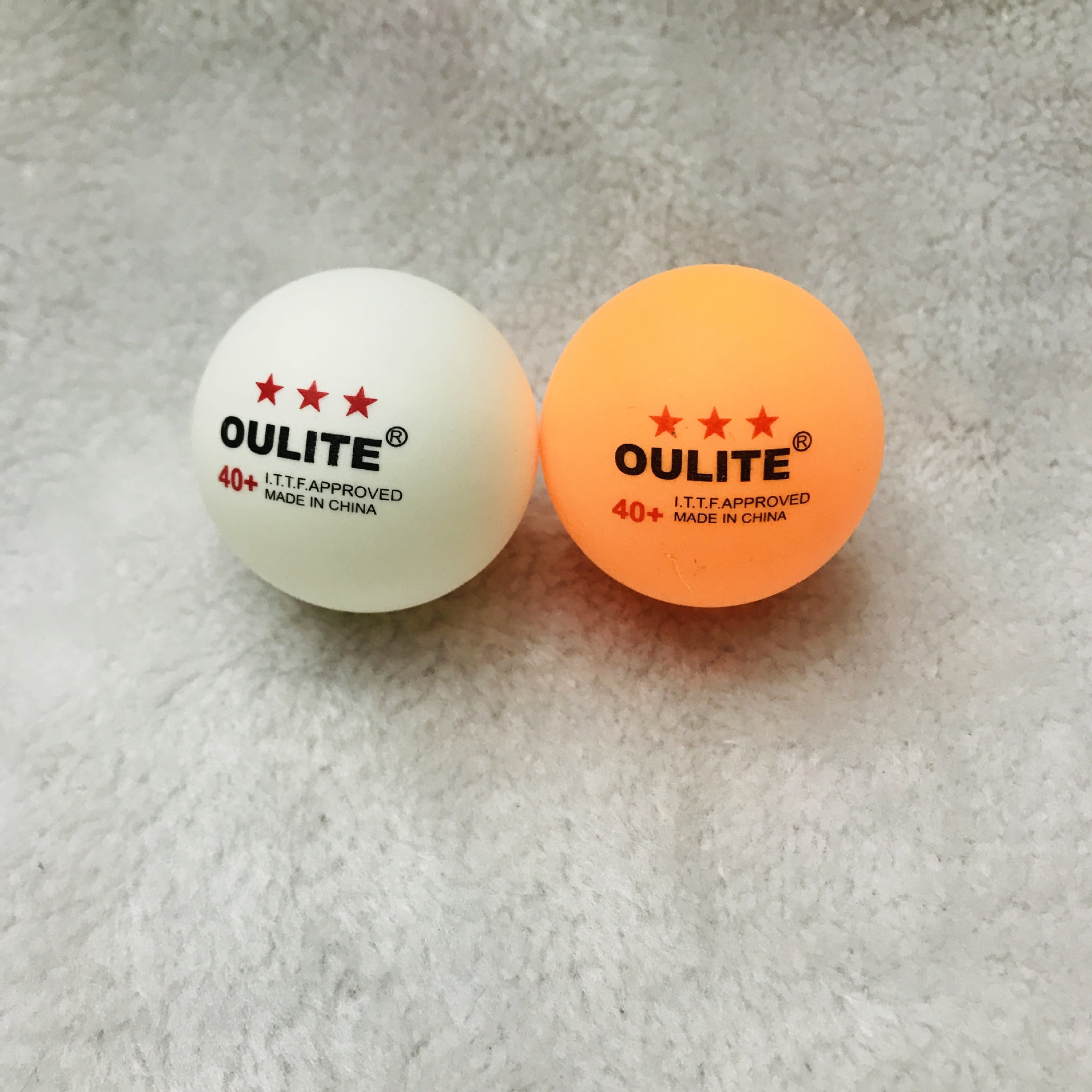 OULITE乒乓球 三星40+ABS新材料 高弹耐打比赛训练专用球可印LOGO产品图