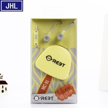 JHL-RE077创意手机通用收纳盒入耳式耳机 线控重低音耳机 热销